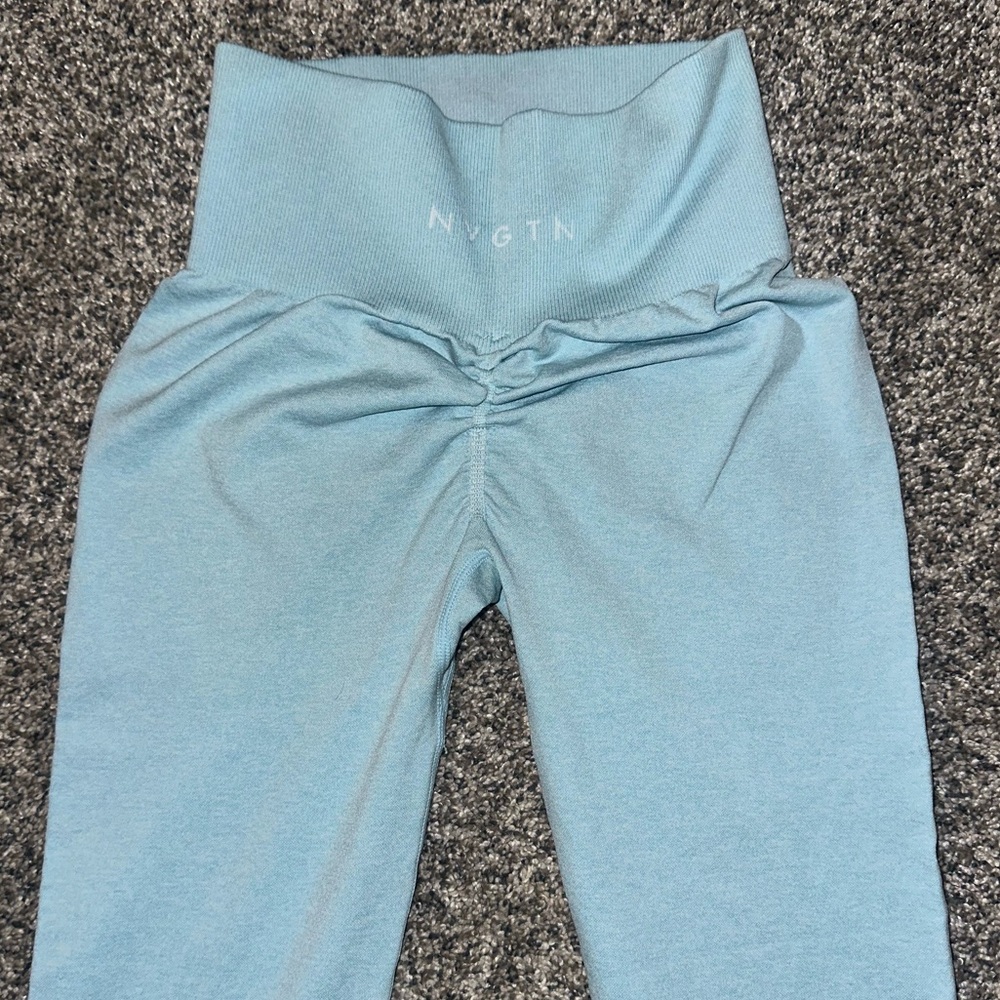 NVGTN Pastel Blue Scrunch Seamless Leggings Size XS